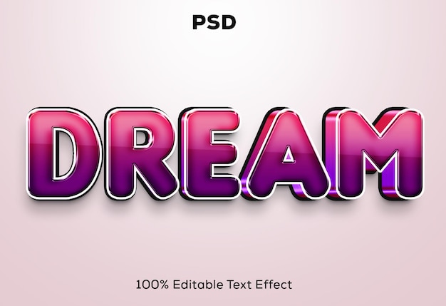 SWEET DREAM EDITABLE 3D TEXT EFFECT