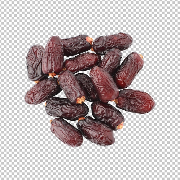 sweet fresh dried dates isolated rendering