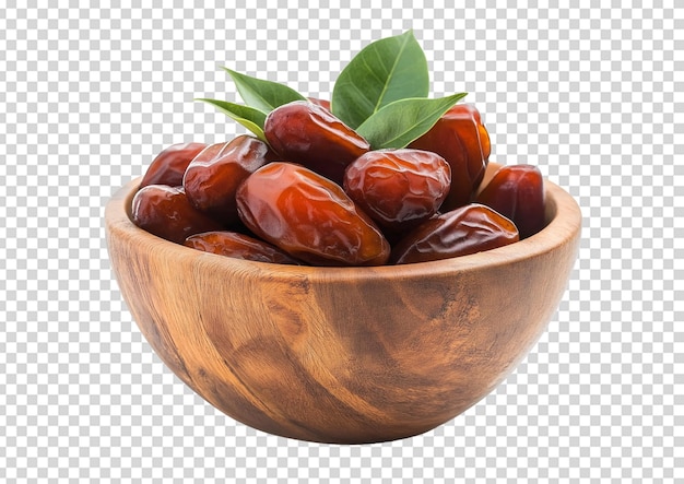 Sweet Medjool Dates in a Wooden Bowl