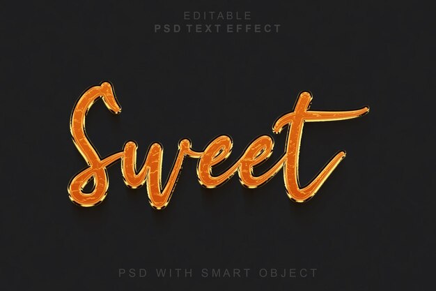 Sweet text effect in with dark background