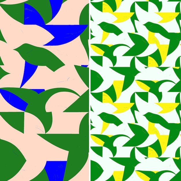 Swifts aleteantes con alas en forma de media luna y diseños de patrones vectoriales de ilustración de papel