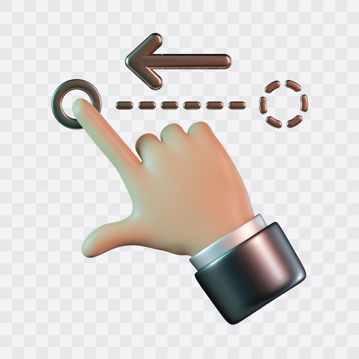 PSD swipe left gestute 3d icon