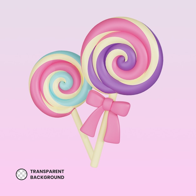 Swirl colorato lecca-lecca icona 3d dolci