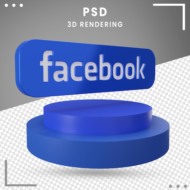 Symbol 3d gedreht logo facebook isoliert in 3d-rendering