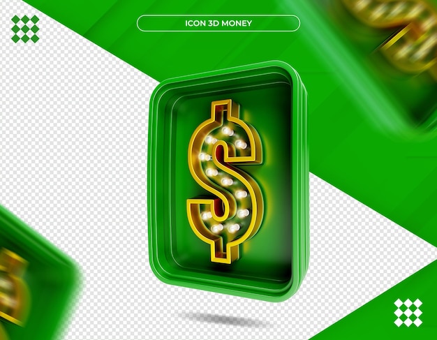 Symbol 3d-rendering geld isoliert