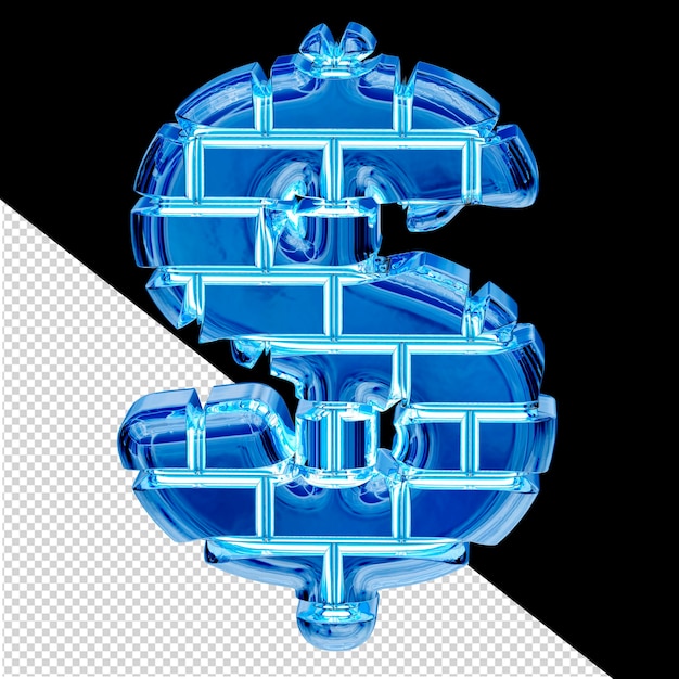 Symbol aus blauen Eissteinen
