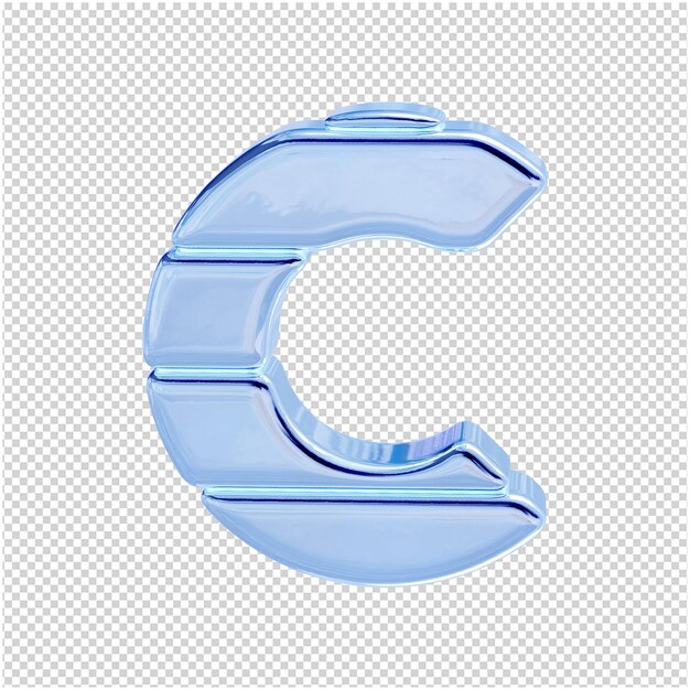 PSD symbol aus der ice-kollektion. 3d-buchstabe c