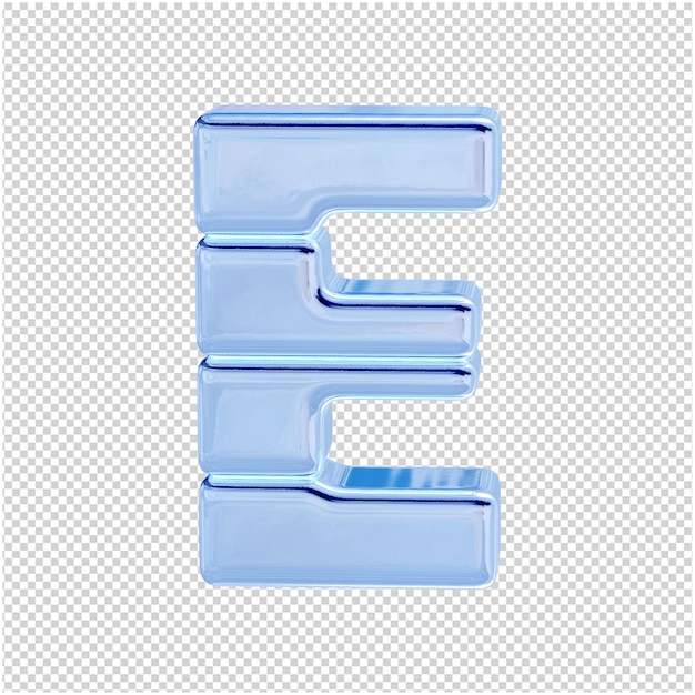 PSD symbol aus der ice-kollektion. 3d-buchstabe e