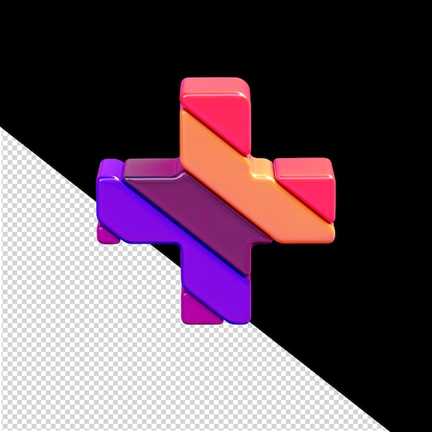 Symbol aus farbigen Diagonalblöcken