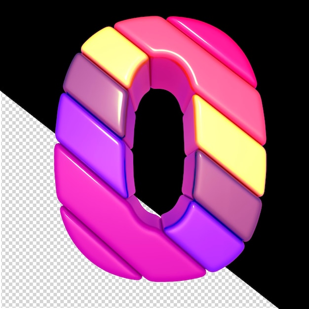 Symbol aus farbigen diagonalen Blöcken Nummer 0
