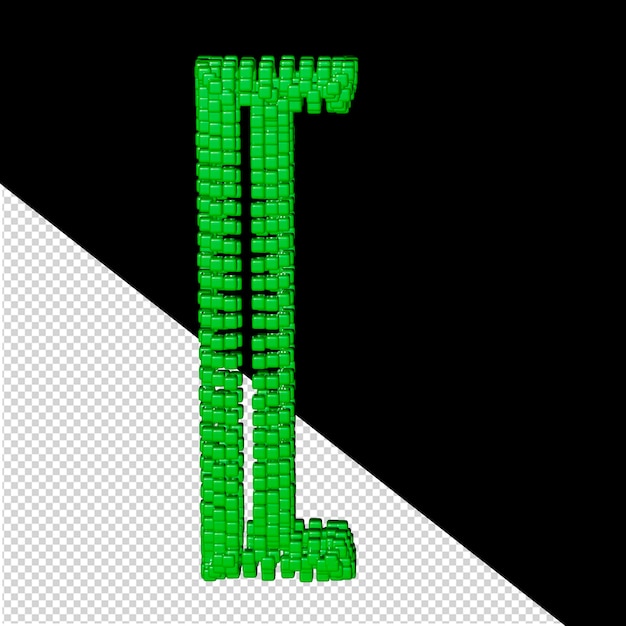 PSD symbol aus grünen 3d-würfeln