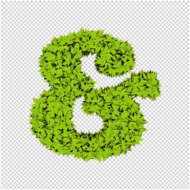 PSD symbol aus grünen blättern