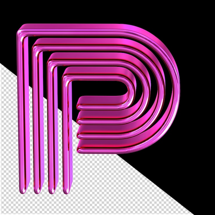 PSD symbol aus lila platten buchstabe p