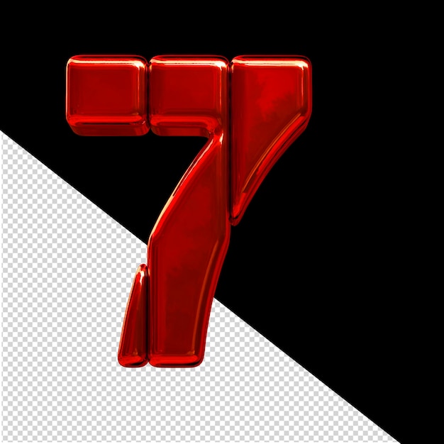 Symbol aus roten vertikalen Blöcken Nummer 7