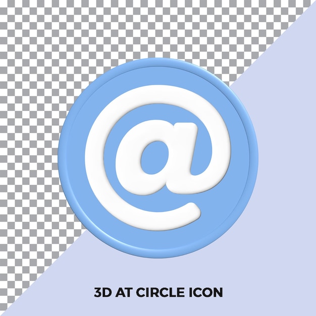 Symbol bei oder e-mail 3d-rendersymbol isoliert