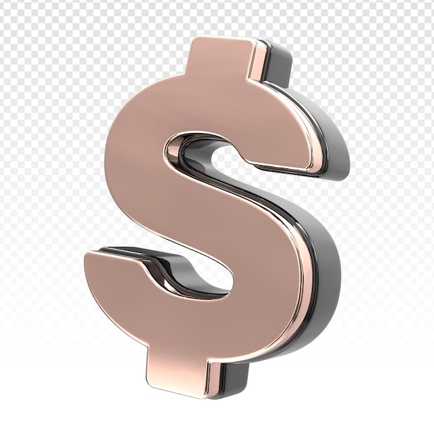 Symbol dollar 3d