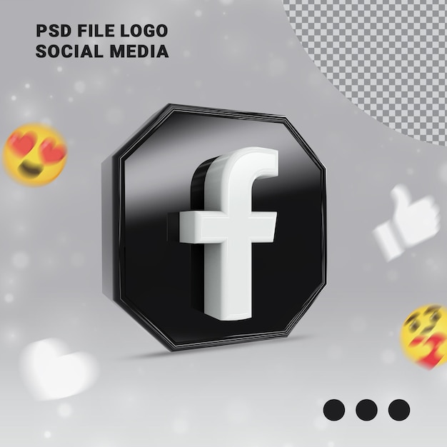 Symbol facebook 3d social media farbe schwarz moderne farbe