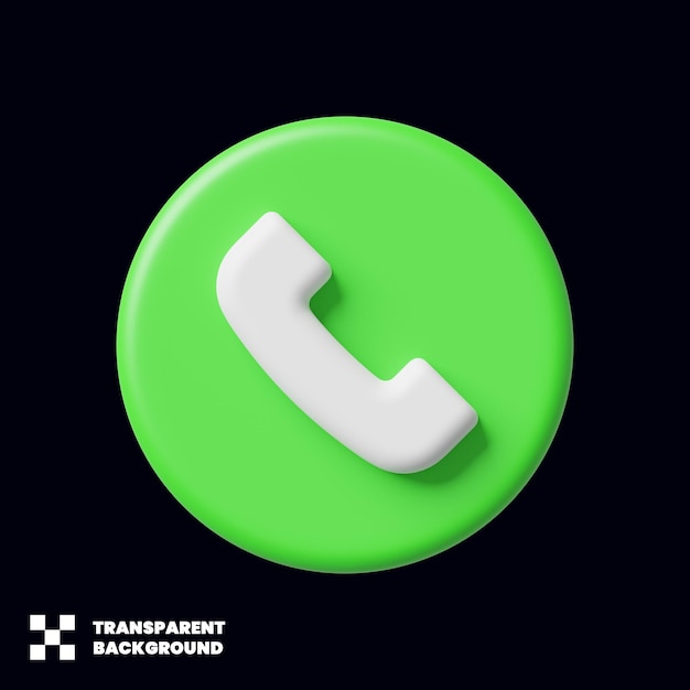 Symbol für Anrufannahme in 3D-Rendering