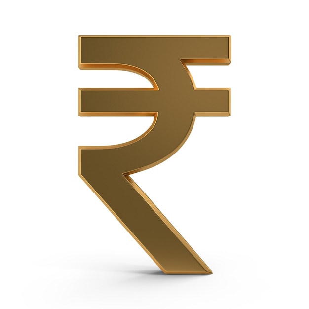 Symbol für die goldene indische Rupie