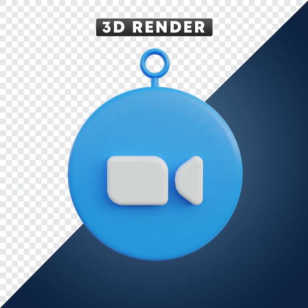 Symbol für die zoom-meeting-app 3d-objekt
