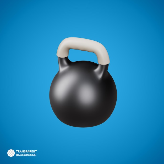 Symbol für kettlebell-fitnessgeräte isolierte 3d-render-illustration