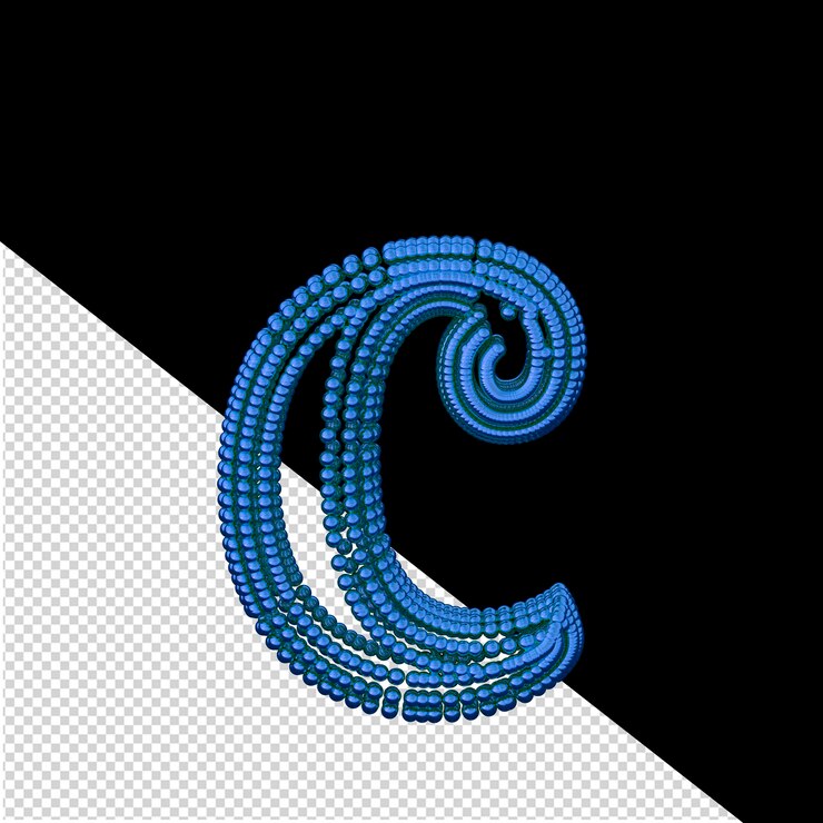 PSD symbol für kleine blaue kugeln, buchstabe c