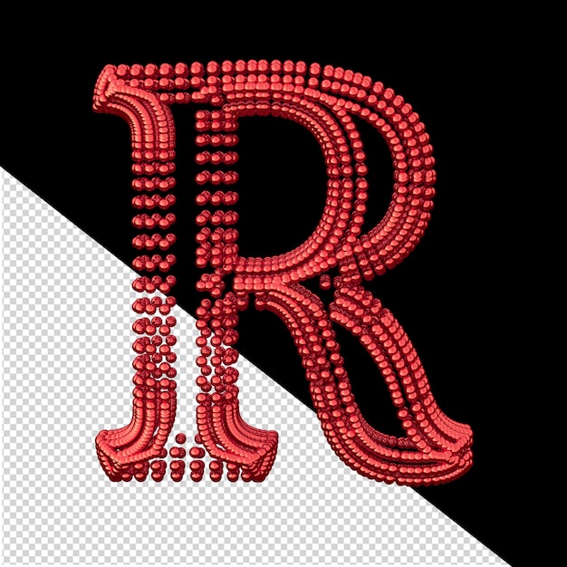 Symbol für kleine rote Kugeln Buchstabe r