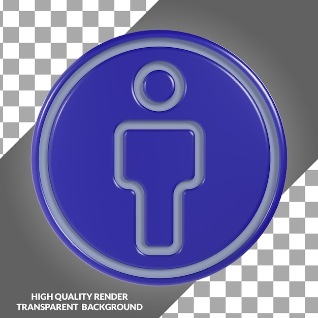 Symbol für männliche toilette mit 3d-illustration