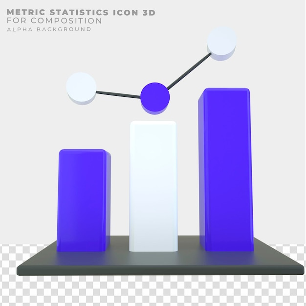 PSD symbol für metrische statistik der 3d-rendering