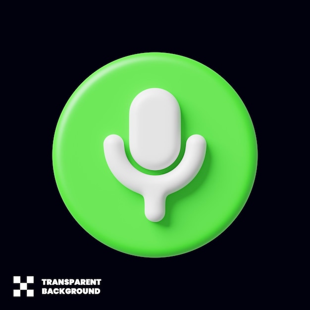 Symbol für Mikrofon-Sprachaufnahme in 3D-Rendering