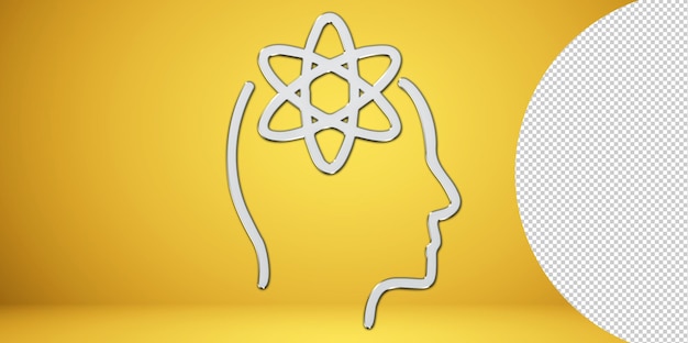 Symbol für Wissenschaftsgehirn. png Wissenschaftsgehirnsymbol. Illustration auf transparentem Hintergrund PNG