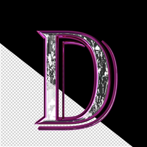 PSD symbol in einem purpurroten rahmenbuchstabe d