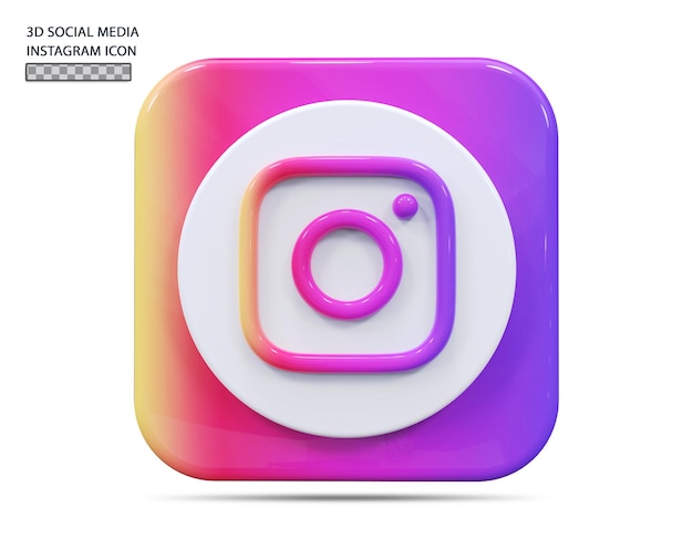 Symbol instagram 3d-rendering-konzept