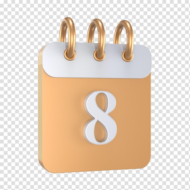 Symbol kalendernummer 3d-rendering
