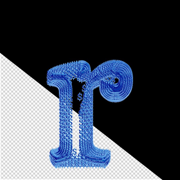 PSD symbol made of blue dollar 3d signs letter r