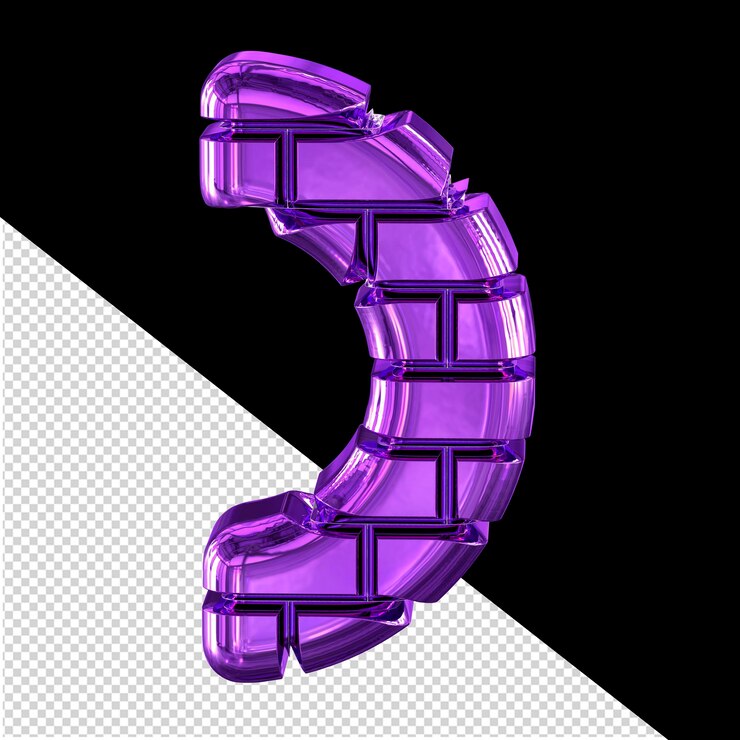 PSD symbol made of purple bricks