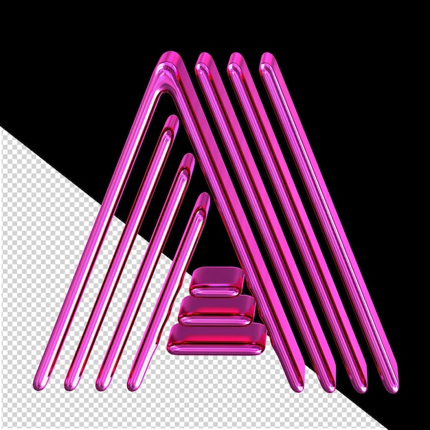 Symbol made of purple plates letter a