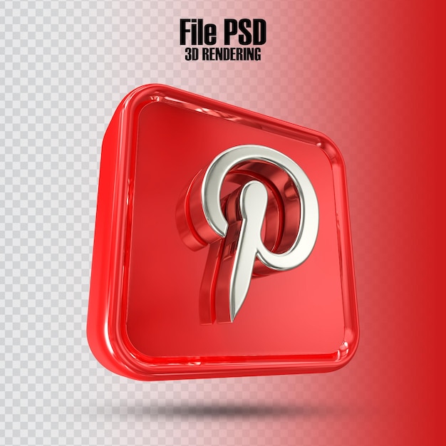 PSD symbol pinterest 3d-rendering