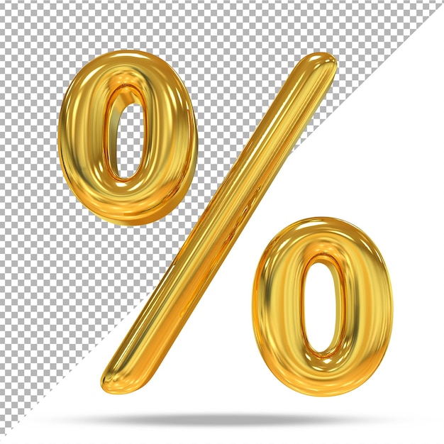 Symbol Prozent Gold Luxus 3D-Stile