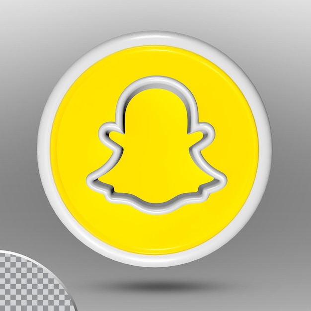 Symbol snapchat 3d-quadrat