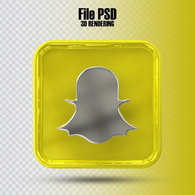 Symbol snapchat 3d-rendering