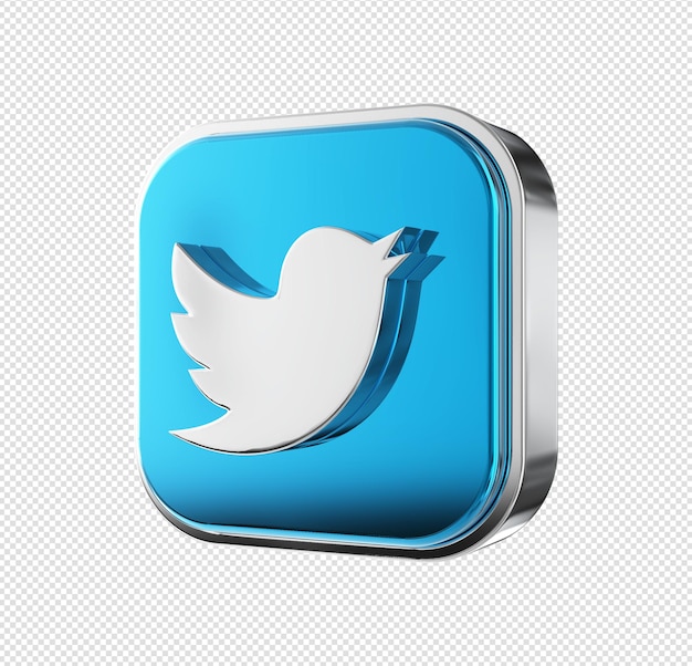 Symbol Social Media Twitter 3D-Rendering