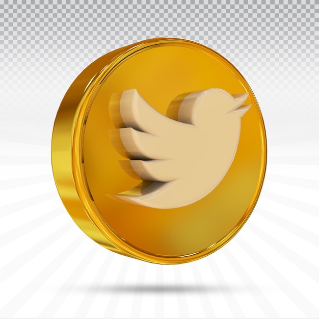 Symbol twitter social media icons logos im modernen stil farbe gold