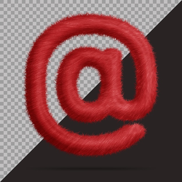 Symbol with realistic 3d fur