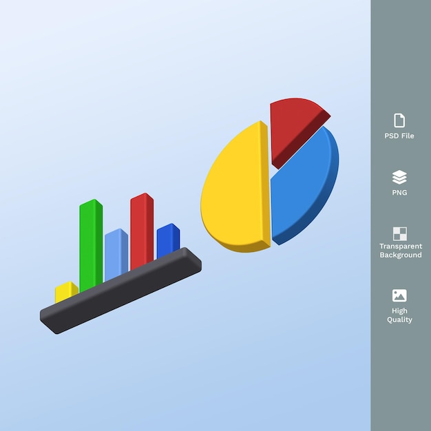 PSD symbole 3d d'analyse de données