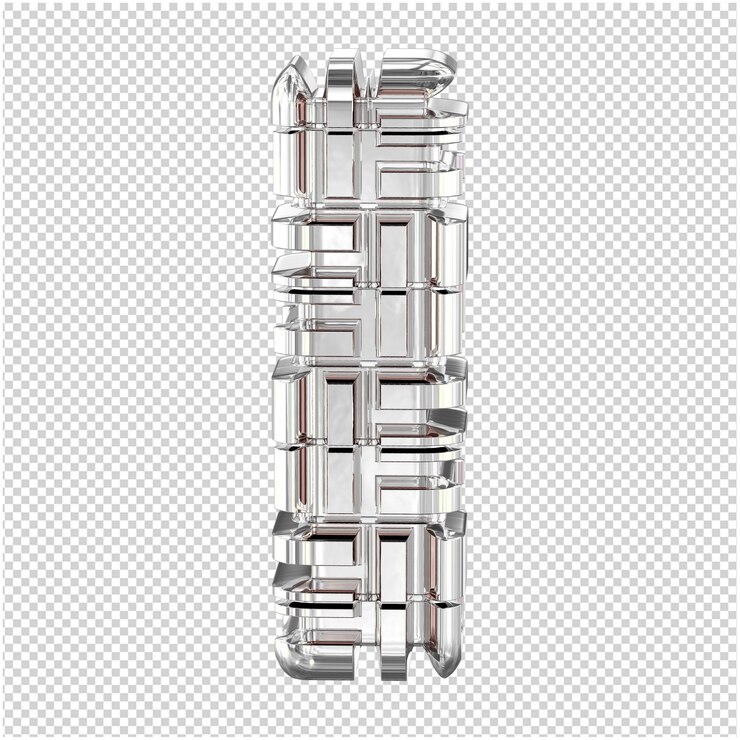 PSD symbole 3d en argent transformé lettre i