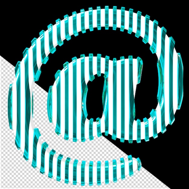PSD symbole 3d blanc avec bretelles ultra fines verticales turquoise