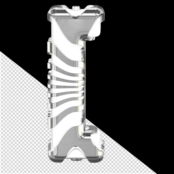 PSD symbole 3d blanc avec sangles argentées