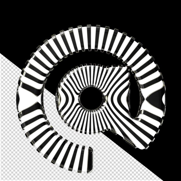 Symbole 3D blanc avec des sangles noires ultra minces