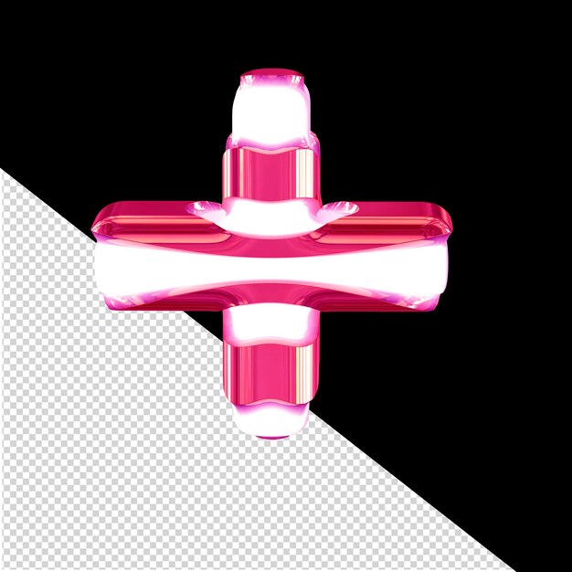PSD symbole 3d blanc avec des sangles roses épaisses